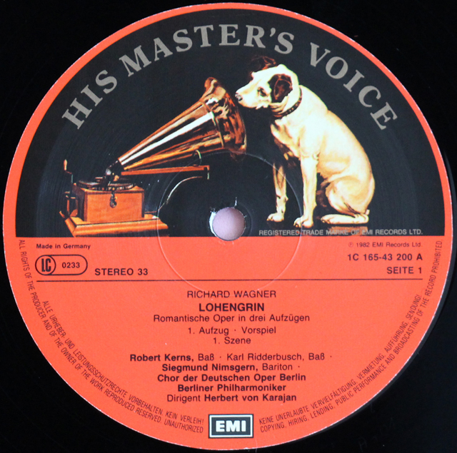 LP レコード カラヤンのワーグナー/「ローエングリン」全曲 独EMI 3803