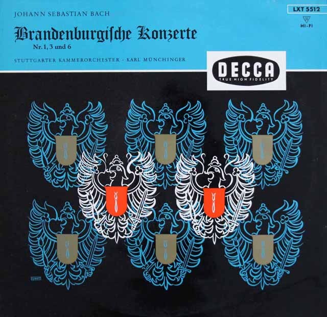 【モノラル】　ミュンヒンガーのバッハ/ブランデンブルク協奏曲全集　独DECCA　3803　LP レコード