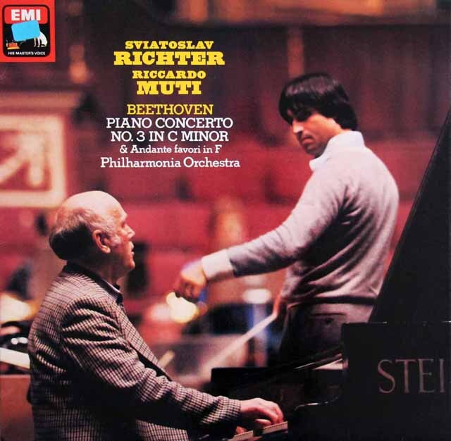 【オリジナル盤】　リヒテル、ムーティのベートーヴェン/ピアノ協奏曲第3番ほか　英EMI　3804　LP レコード