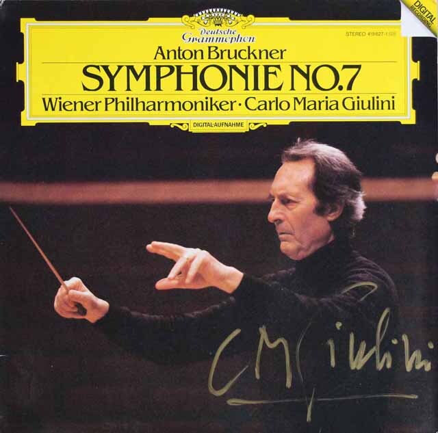 【直筆サイン入り】　ジュリーニのブルックナー/交響曲第7番　独DGG　3804　LP レコード