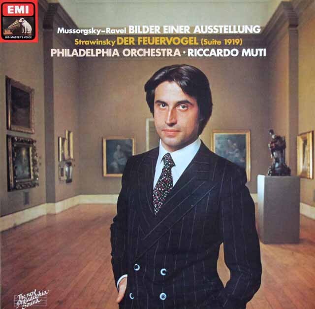 ムーティのムソルグスキー/組曲「展覧会の絵」、ストラヴィンスキー/「火の鳥」（1919）　独EMI　3804　LP レコード