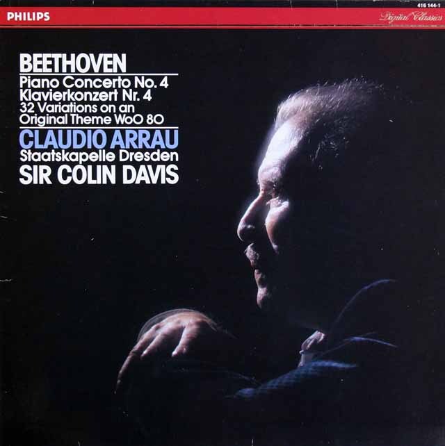 アラウ、デイヴィスのベートーヴェン/ピアノ協奏曲第4番ほか　蘭PHILIPS　3804　LP レコード