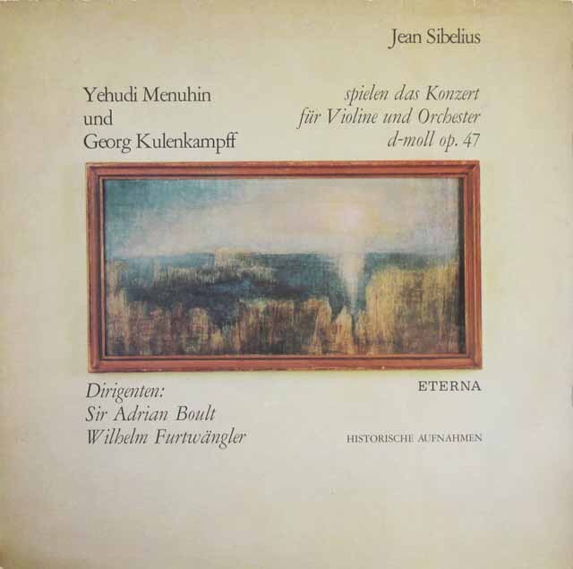【疑似ステレオ】　メニューイン、クーレンカンプによるシベリウス/ヴァイオリン協奏曲の競演　独ETERNA　3804　LP レコード