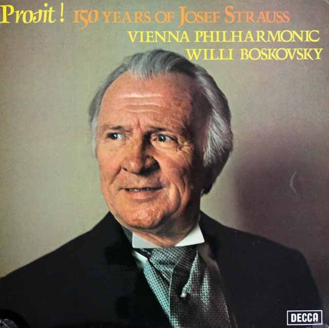 【オリジナル盤】　ボスコフスキーのヨーゼフ・シュトラウス生誕150周年に乾杯！　英DECCA　3804　LP レコード