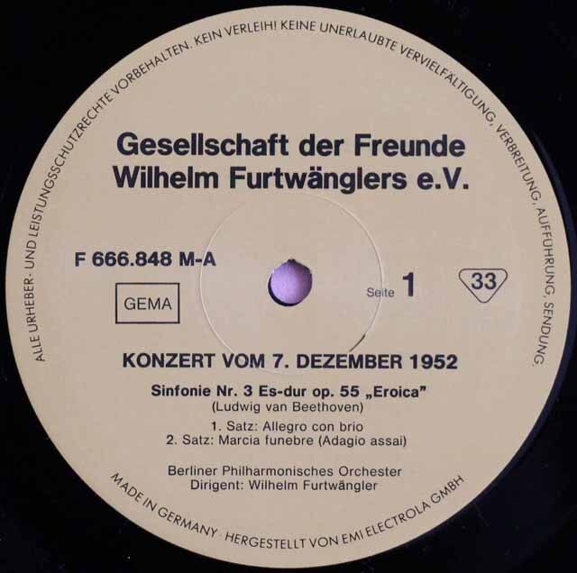 LP レコード フルトヴェングラーのベートーヴェン/交響曲第3番「英雄