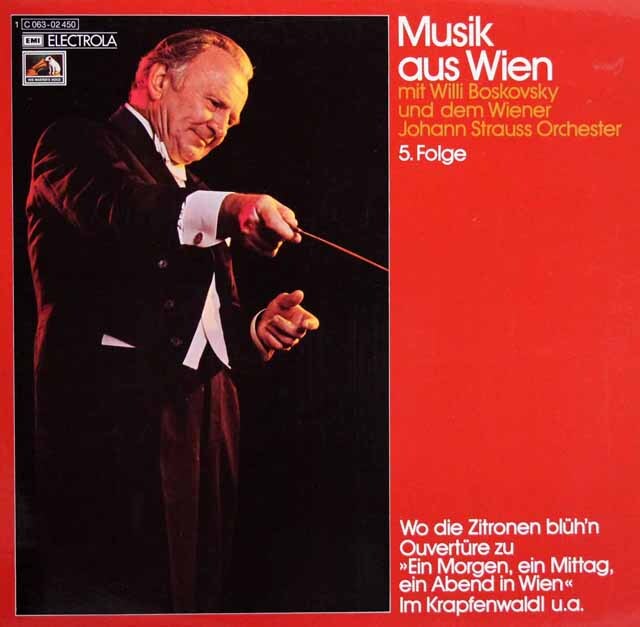 ボスコフスキーのウィーンの音楽　第5集　独EMI　3805　LP レコード
