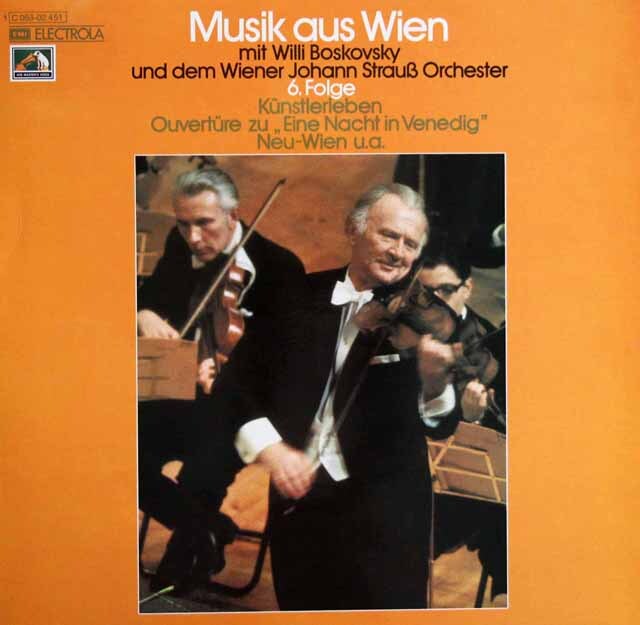 ボスコフスキーのウィーンの音楽　第6集　独EMI　3805　LP レコード