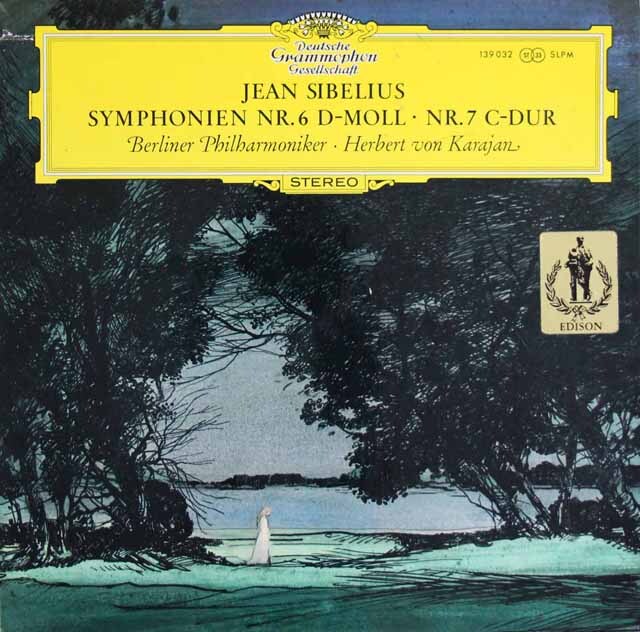 カラヤンのシベリウス/交響曲第6、7番　独DGG　3805　LP レコード