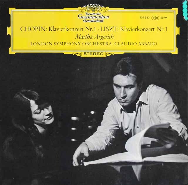 アルゲリッチ、アバドのショパン、リスト/ピアノ協奏曲　独DGG　3805　LP レコード