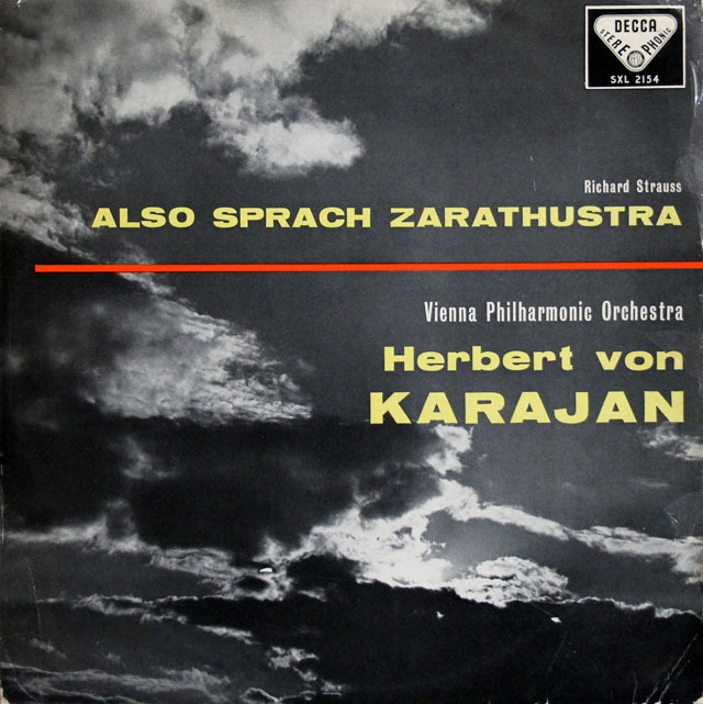 【オリジナル盤】　カラヤンのR.シュトラウス/交響詩「ツァラトゥストラはかく語りき」　英DECCA　3806　LP レコード