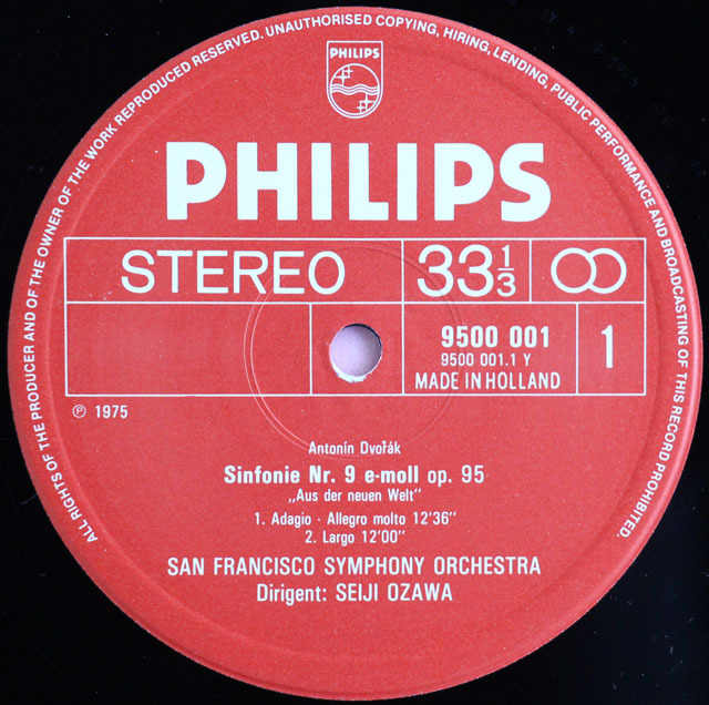LP レコード 小澤のドヴォルザーク/交響曲第9番「新世界より」ほか 蘭