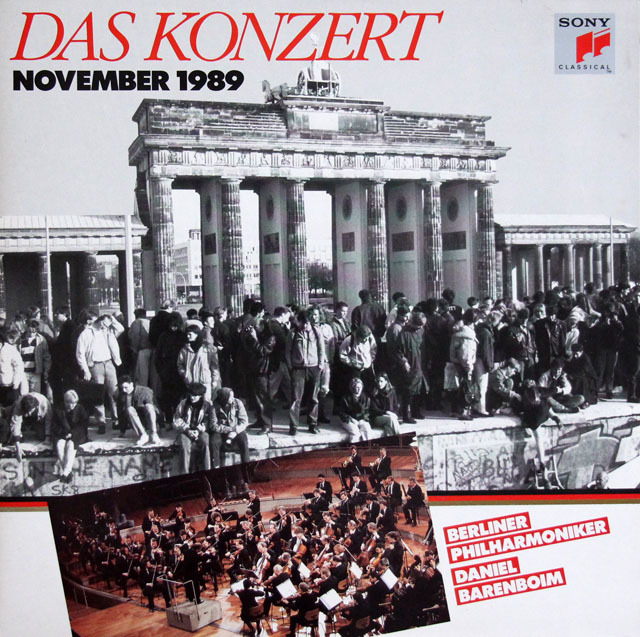 バレンボイムのベートーヴェン/ピアノ協奏曲第1番と交響曲第7番（ベルリンの壁開放コンサート）　独CBS　3806　LP レコード