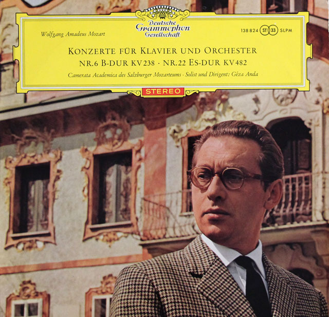 【赤ステレオ、独最初期盤】　アンダのモーツァルト/ピアノ協奏曲第6、22番　独DGG　3806　LP レコード