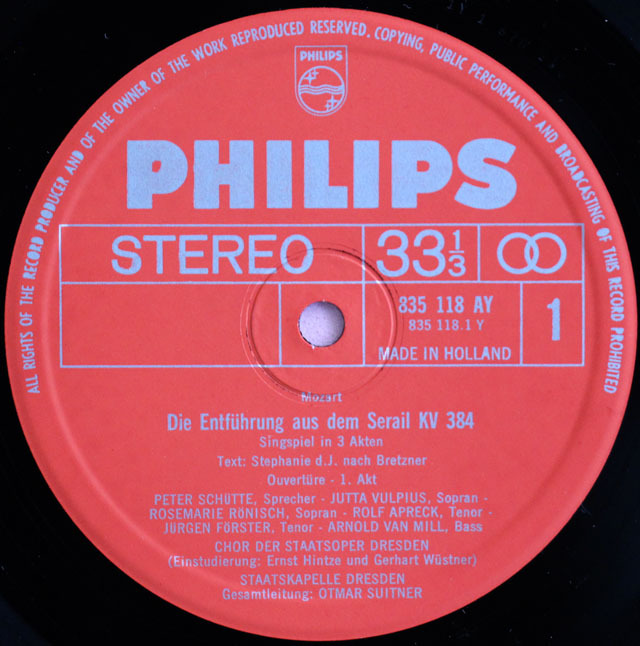 LP レコード スウィトナーのモーツァルト/「後宮からの誘拐」全曲 蘭