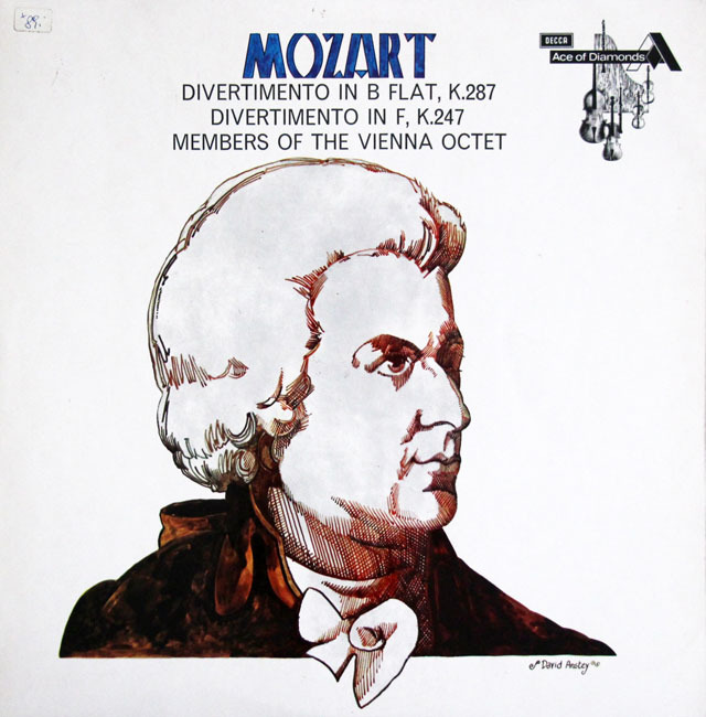 ウィーン・オクテット（八重奏団）のモーツァルト/ディヴェルティメント 第15、10番　英DECCA(Ace of Diamonds)　3806　LP レコード