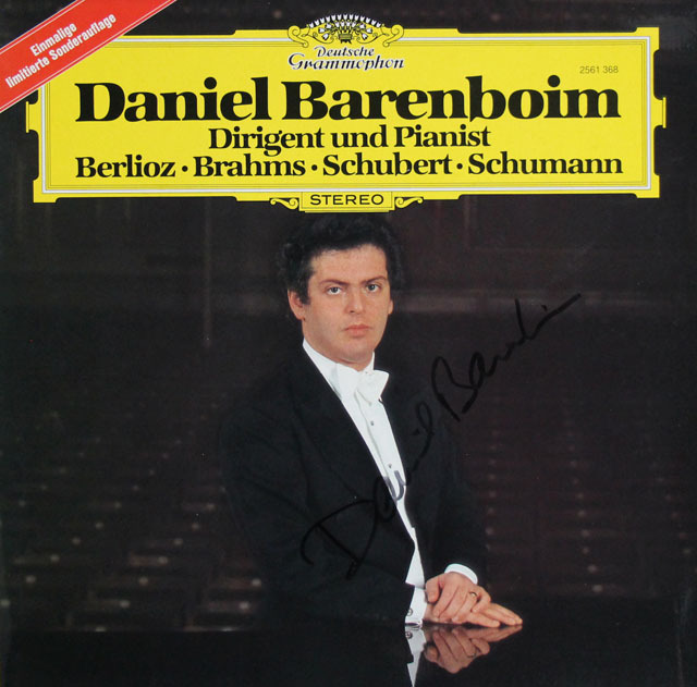 【直筆サイン入り】　バレンボイムの「指揮者とピアニスト」　（ベルリオーズ、ブラームス、シューマン、シューベルト）　独DGG　3807　LP レコード