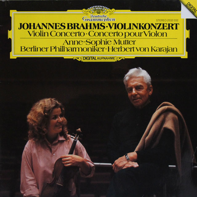 ムター、カラヤンのブラームス/ヴァイオリン協奏曲　独DGG　3807　LP レコード