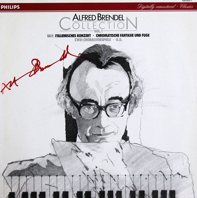 【直筆サイン入り】ブレンデル・コレクション第1巻　バッハ/イタリア協奏曲ほか　蘭PHILIPS　3807　LP レコード