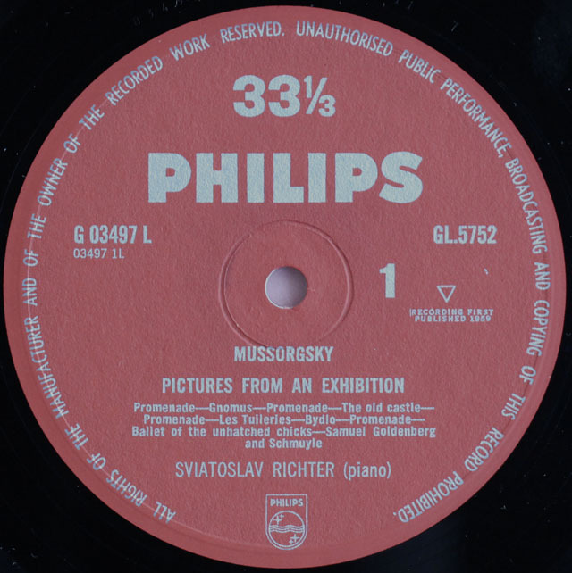 LP レコード リヒテルのムソルグスキー/「展覧会の絵」ほか 独PHILIPS 3623