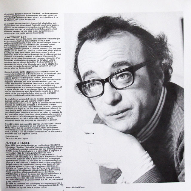 LP レコード ブレンデルのシューベルト/ピアノ作品集 1822-1828 蘭