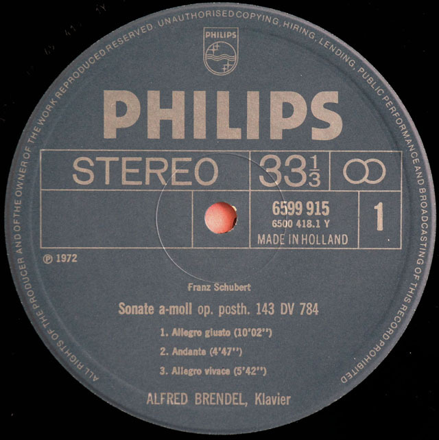 LP レコード ブレンデルのシューベルト/ピアノ作品集 1822-1828 蘭