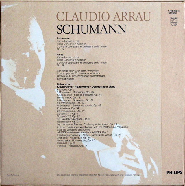 LP レコード 未開封 アラウのシューマン/ピアノ作品集 蘭PHILIPS 3807