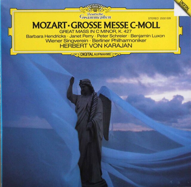 カラヤンのモーツァルト/ミサ曲ハ短調（大ミサ）　独DGG　3808　LP レコード