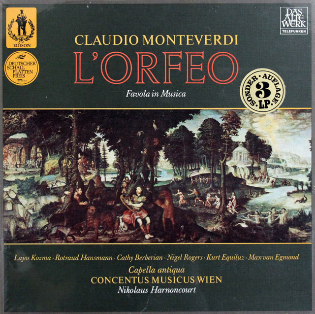 【未開封】　アーノンクールのモンテヴェルディ/「オルフェオ」全曲　独TELEFUNKEN　3808　LP レコード