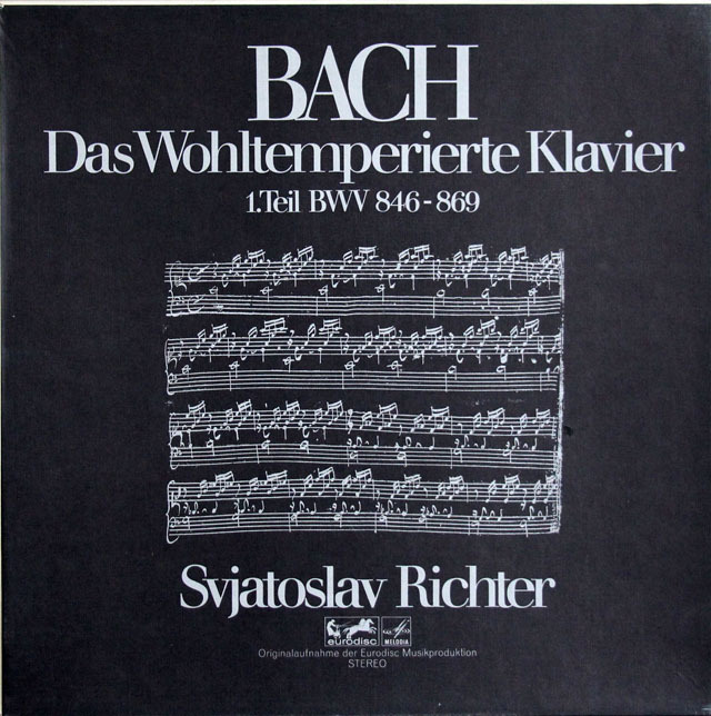 リヒテルのバッハ/平均律クラヴィーア曲集第1巻　独eurodisc　3808　LP レコード