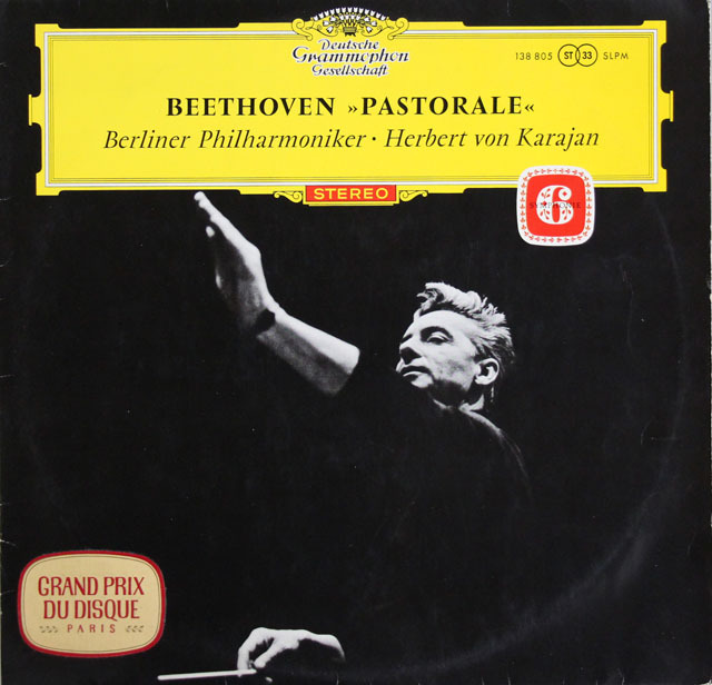 【赤ステレオ/独最初期盤】　カラヤンのベートーヴェン/交響曲第6番「田園」　独DGG　3809　LP レコード