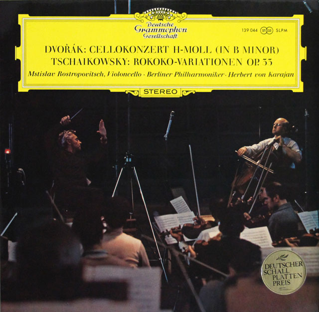 ロストロポーヴィチ、カラヤンのドヴォルザーク/チェロ協奏曲ほか　独DGG　3809　LP レコード