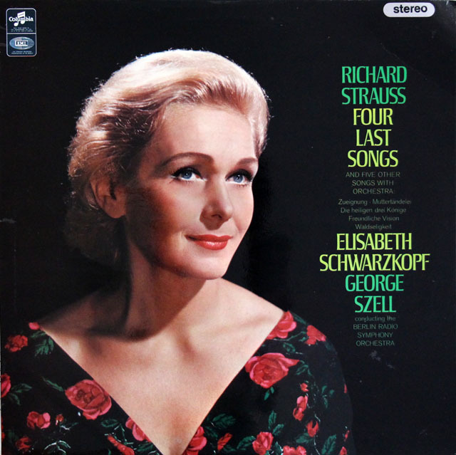 シュヴァルツコップ、セルのR.シュトラウス/4つの最後の歌ほか　英Columbia　3809　LP レコード
