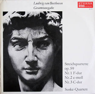 ズスケ四重奏団のベートーヴェン/ラズモフスキー四重奏曲（弦楽四重奏曲第7～9番）　独ETERNA　3809　LP レコード