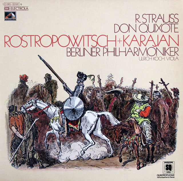 【ドイツ最初期盤】　ロストロポーヴィチ、カラヤンのR.シュトラウス/「ドン・キホーテ」　独EMI　3809　LP レコード