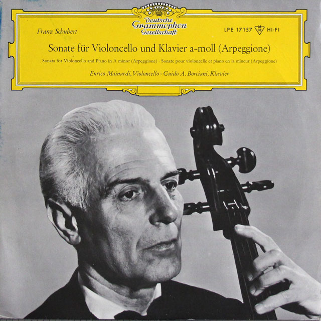 【10インチ(25cm)盤】　マイナルディのシューベルト/アルペジオーネ・ソナタ　独DGG　3809　LP レコード