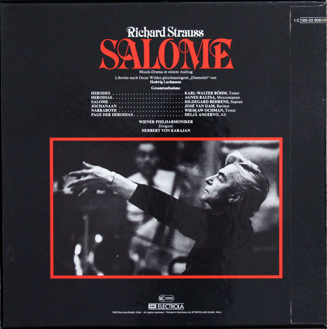 LP レコード カラヤンのR.シュトラウス/「サロメ」全曲 独EMI 3809
