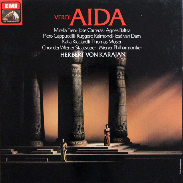 カラヤン、フレーニのヴェルディ/「アイーダ」全曲　独EMI　3812　LP レコード
