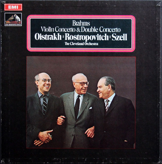 オイストラフ、ロストロポーヴィチ&セルのブラームス/ヴァイオリン協奏曲と二重協奏曲　英EMI　3812　LP レコード