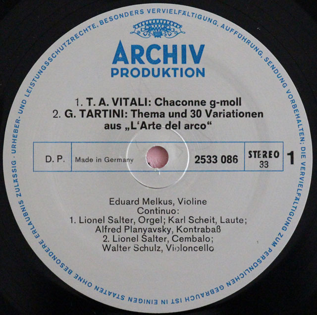 LP レコード メルクスのイタリアン・バロック・ヴァイオリン名曲集 独