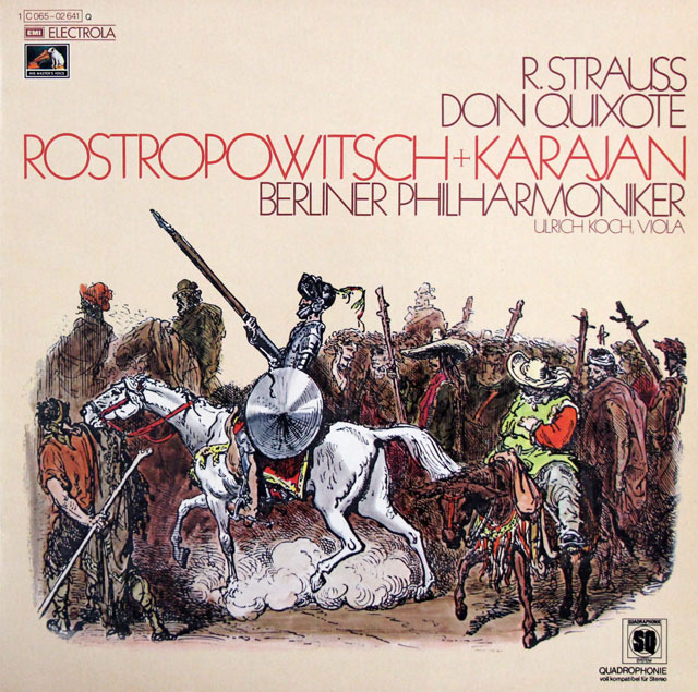 【ドイツ最初期盤】　ロストロポーヴィチ、カラヤンのR.シュトラウス/「ドン・キホーテ」　独EMI　3818　LP レコード