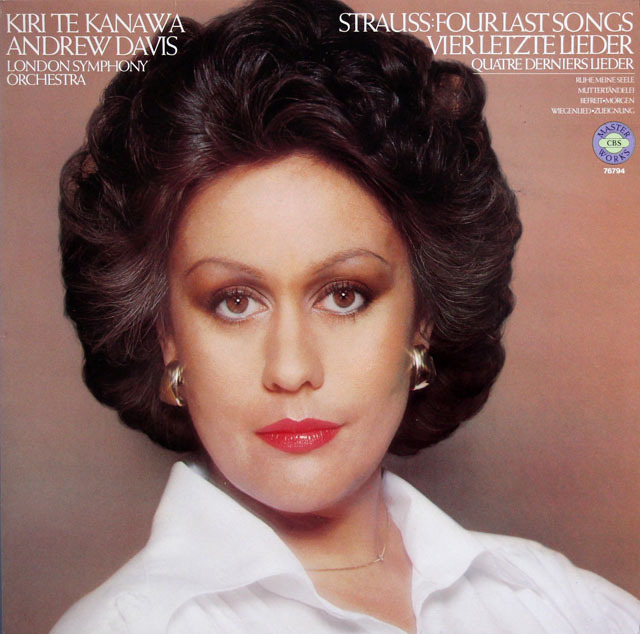 キリ・テ・カナワのR.シュトラウス/四つの最後の歌ほか　 独CBS　3819　LP レコード