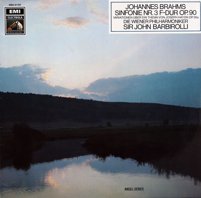 【独最初期盤】　バルビローリのブラームス/交響曲第3番、ハイドン変奏曲　独EMI　3822　LP レコード