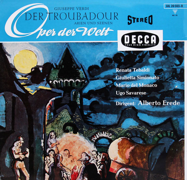 【独最初期盤】エレーデのヴェルディ/「イル・トロヴァトーレ」から抜粋　独DECCA　3822　LP レコード