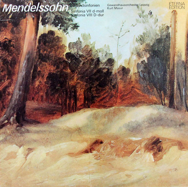 マズアのメンデルスゾーン/弦楽のための交響曲第7番ほか　独ETERNA　3826　LP レコード
