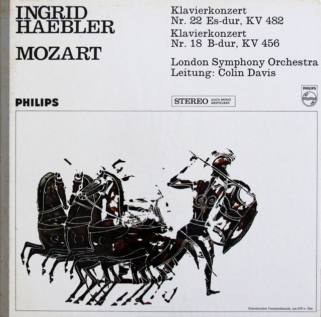 ヘブラー、デイヴィスのモーツァルト/ピアノ協奏曲第22、18番　蘭PHILIPS　3828　LP レコード