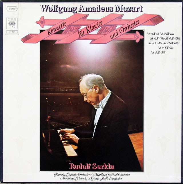 ゼルキンのモーツァルト/ピアノ協奏曲第21番、25番、27番ほか　独CBS　3828　LP レコード