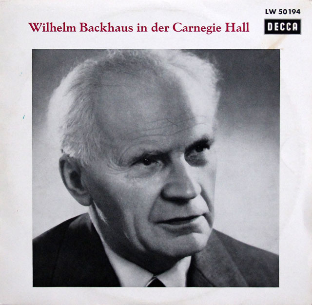 【10インチ(25cm)盤】バックハウスのカーネギー・ホール・リサイタル1954　独DECCA　3833　LP レコード