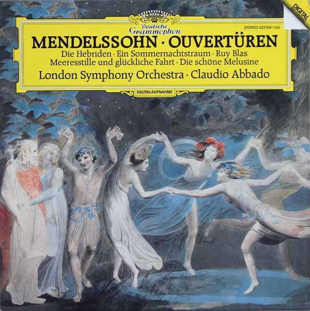 【直筆サイン入り】 アバドのメンデルスゾーン/序曲集　独DGG   2930　LP レコード