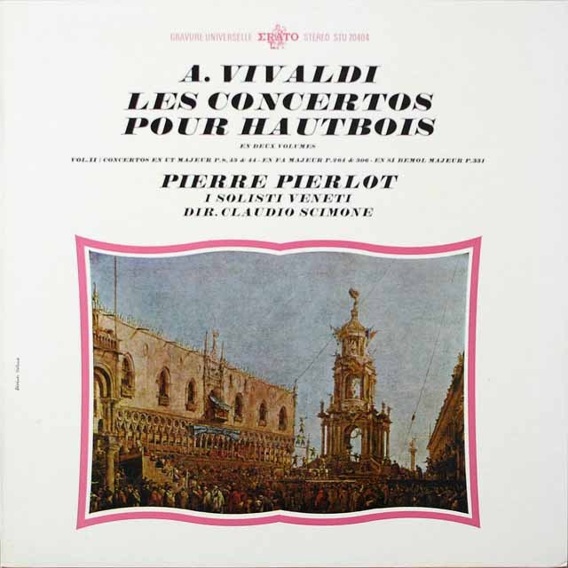 ピエルロ＆イ・ソリスティ・ヴェネティのヴィヴァルディ/オーボエ協奏集　仏ERATO　2614　LP レコード