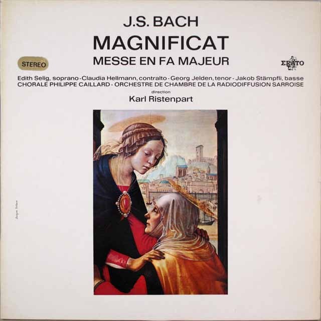 リステンパルトのバッハ/マニフィカトほか  仏ERATO  2631　LP レコード